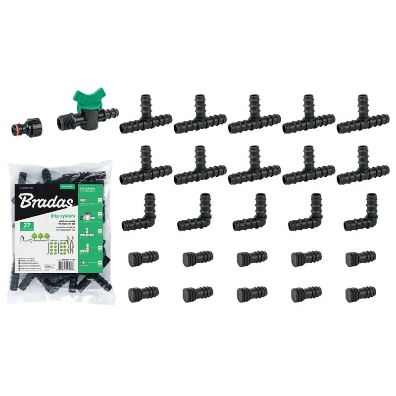Komplettset von Bradas für Tropfbewässerungssystem 16mm – 27-teilig