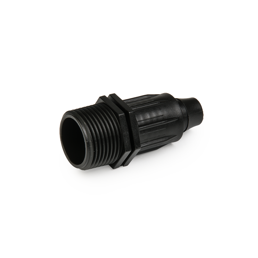 Bradas QJ Kupplung 16 mm x 3/4" Außengewinde für den schnellen Anschluss von Tropfschlauch an Außengewinde-Fitting