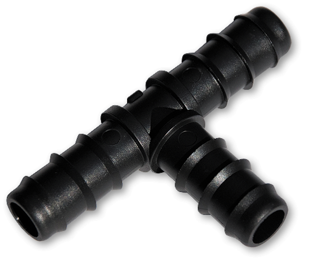Bradas T-Stück 3 x 16 mm Schlauchtülle zum Abzweigen von Tropfschläuchen in Bewässerungssystemen