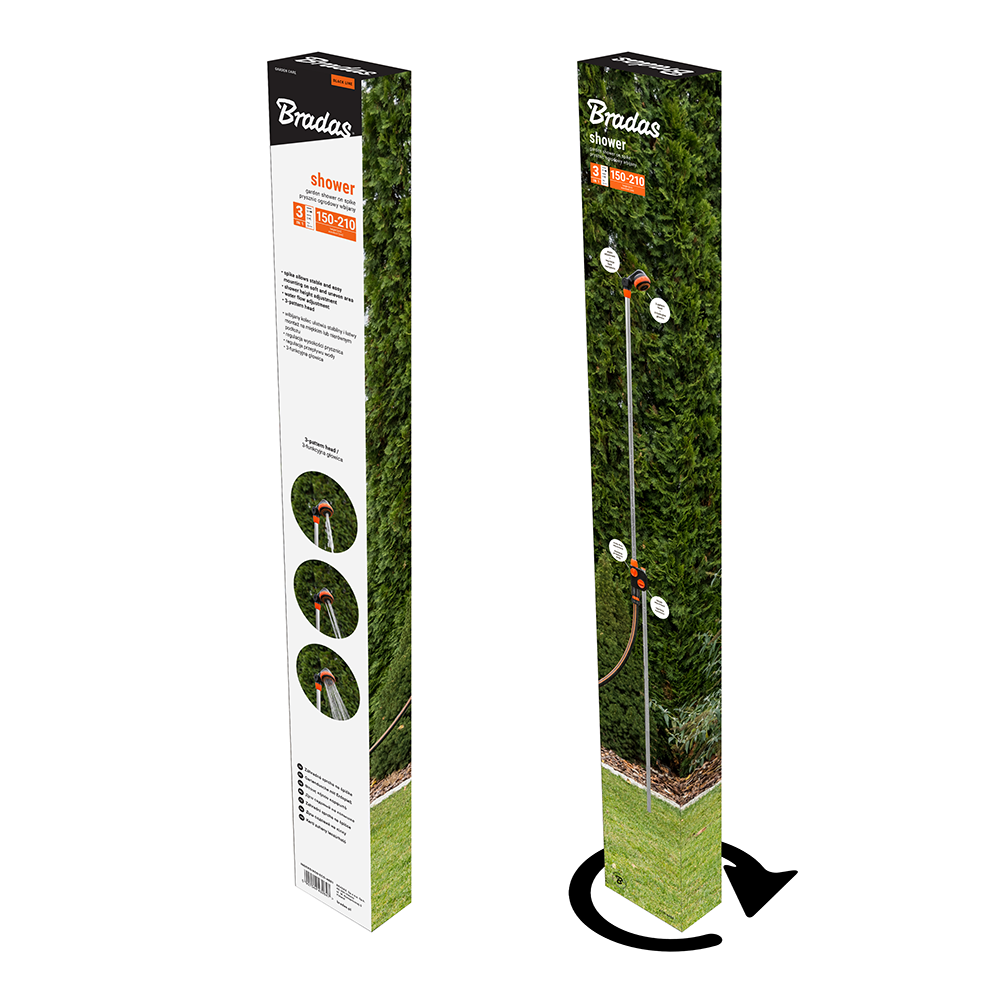 Bradas Dusche mit Verpackung