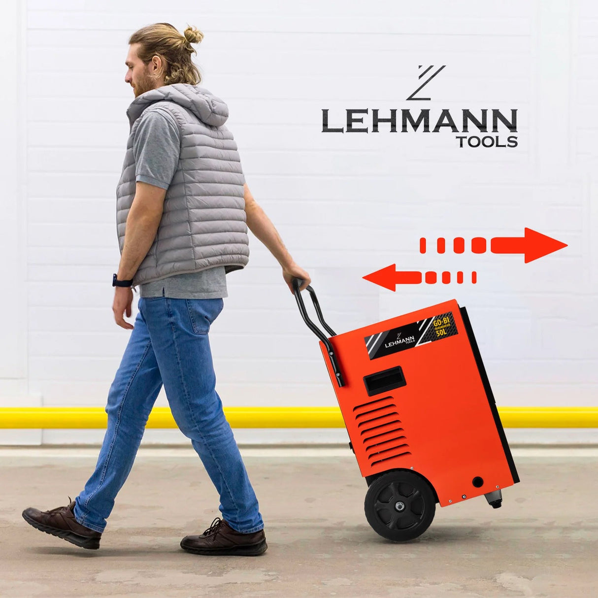 Bautrockner von Lehmann mit 900W, entwickelt für eine effektive Luftentfeuchtung in großen Räumen.
