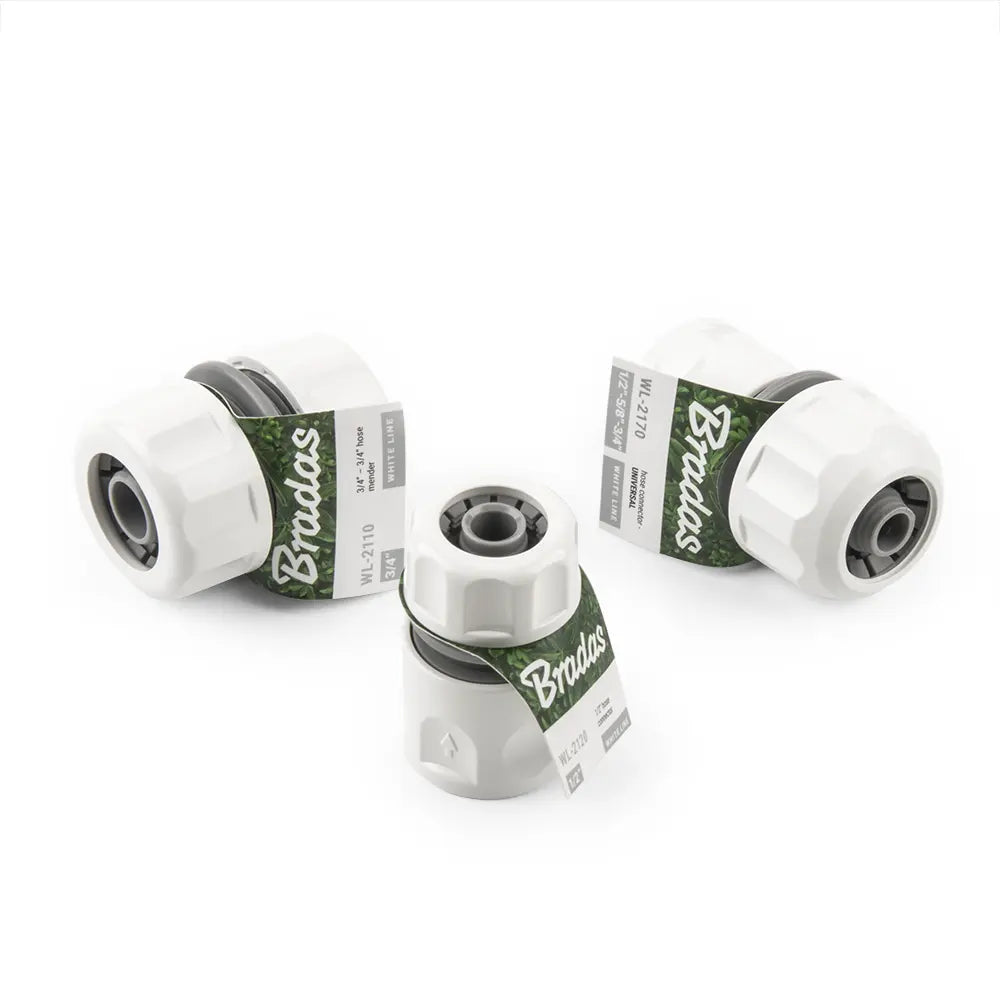 Bradas WHITE LINE 19 mm (3/4") / 13 mm (1/2") Schlauchverbinder für Gartenbewässerung.