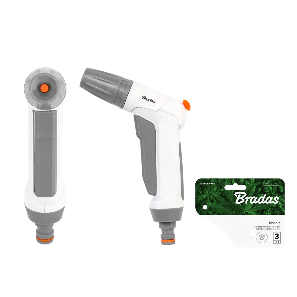 Bradas WHITE LINE Classic Verstellbare Spritzpistole mit patentierter Wasserstromregelung.