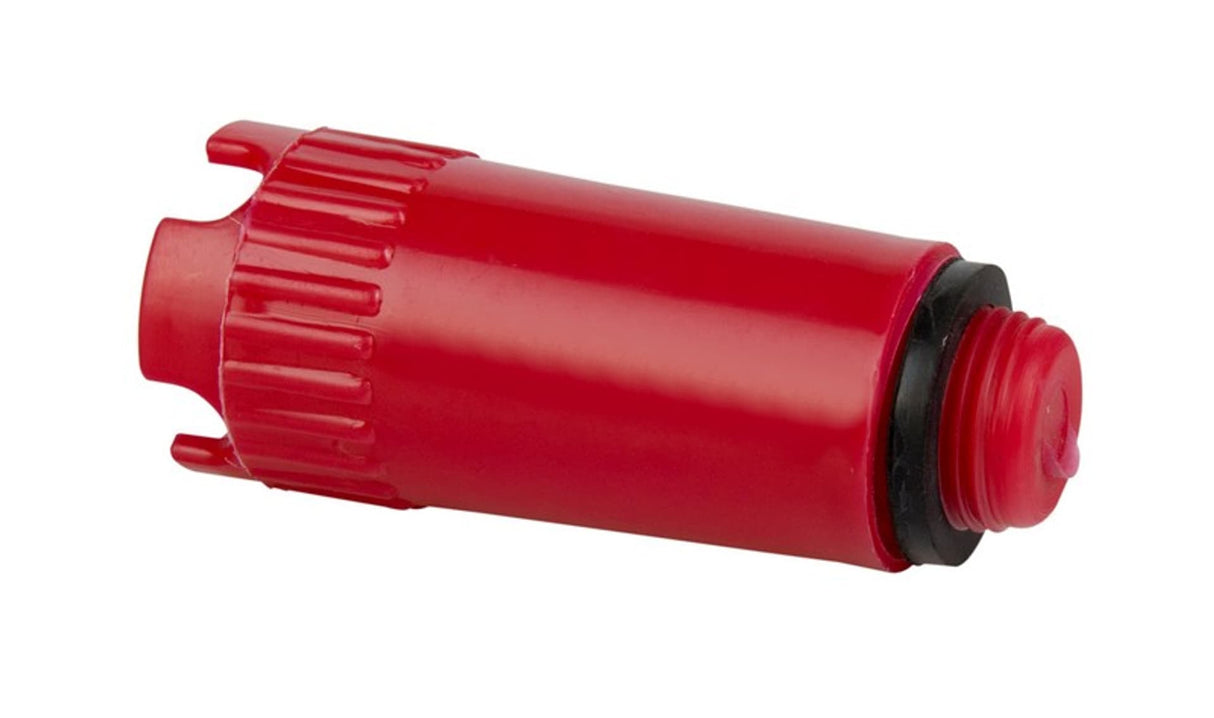Abbildung des Diamond Prüfstopfens für Dichtheitsprüfungen 1/2" 80 mm in Rot, speziell entwickelt für Leckagetests.