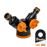 Bradas BLACK LINE T-Stück mit zwei Ventilen | Installatie-shop.de