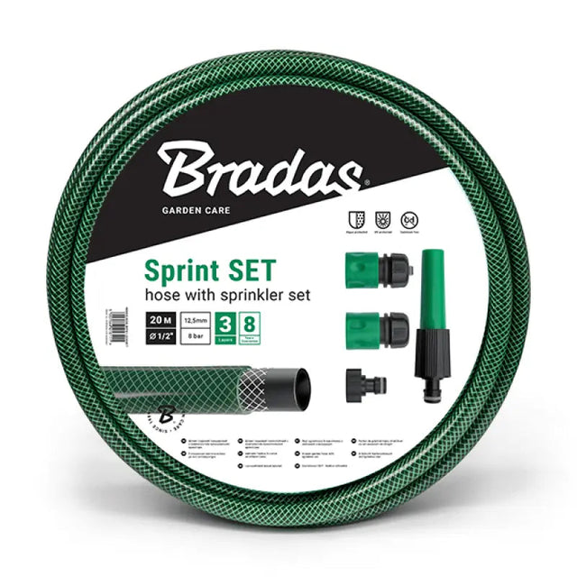 Bradas Gartenschlauch SPRINT 1/2" - 20 m + Zubehör | Installatie-Shop.nl
