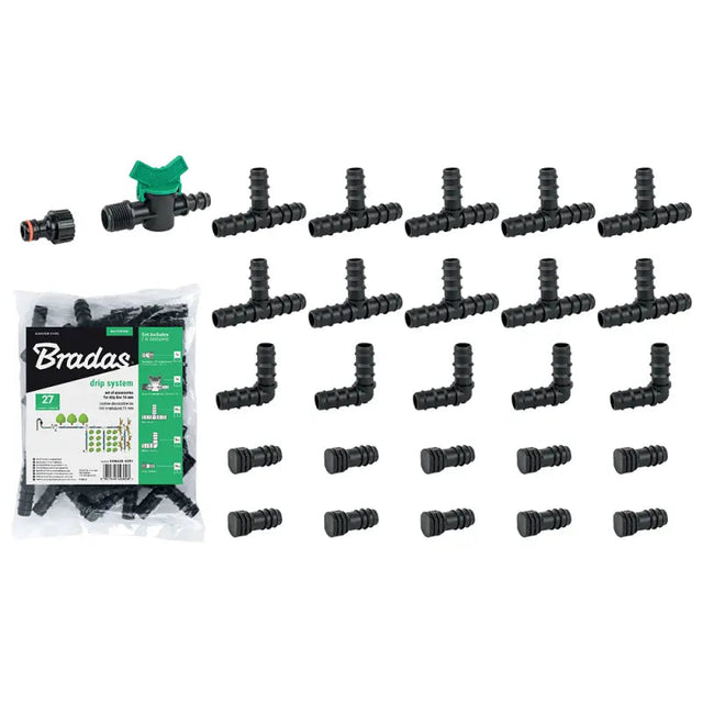 Komplettset von Bradas für Tropfbewässerungssystem 16mm – 27-teilig