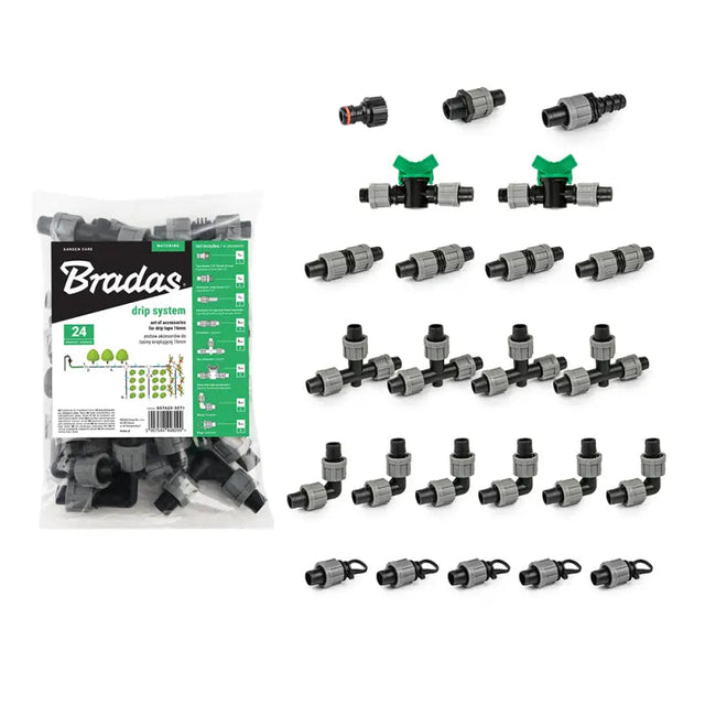 Bradas koppelingen- en accessoireset voor driptape 16mm