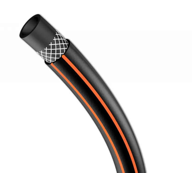 Auffällige Designdetails – Bradas CARAT 19 mm Gartenschlauch, UV-beständig und mit orangefarbenen Streifen.