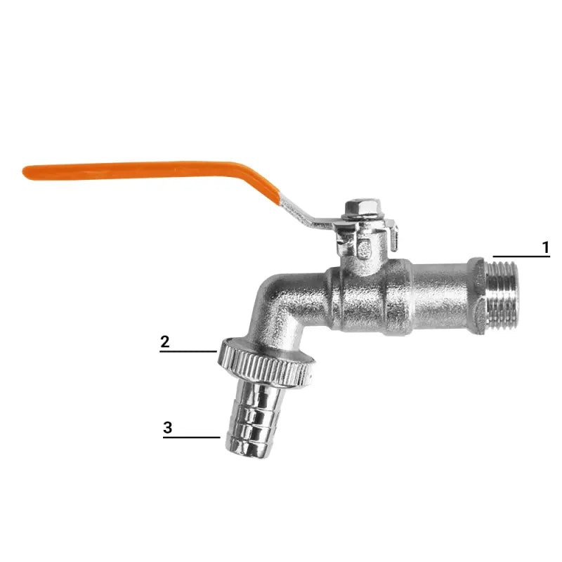 Kogelkraan 1/2 naar 3/4 inch vernikkeld messing