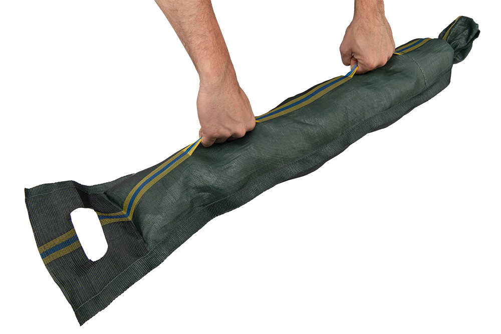 Bradas Grüne Sandschlange im Einsatz zur Sandaufnahme und zum Schutz vor Witterungseinflüssen.
