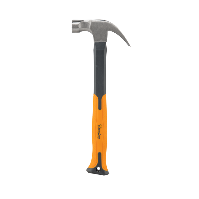 Bradas Klauenhammer 450g mit Fiberglasstiel und magnetischem Nagelhalter.