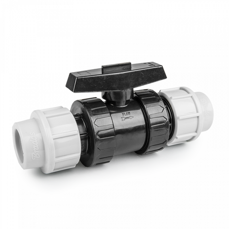 Bradas PE-Schlauch-Kupplung Ventil 25 mm x 25 mm – PN16 Absperrhahn für Wasserinstallationen und Bewässerung