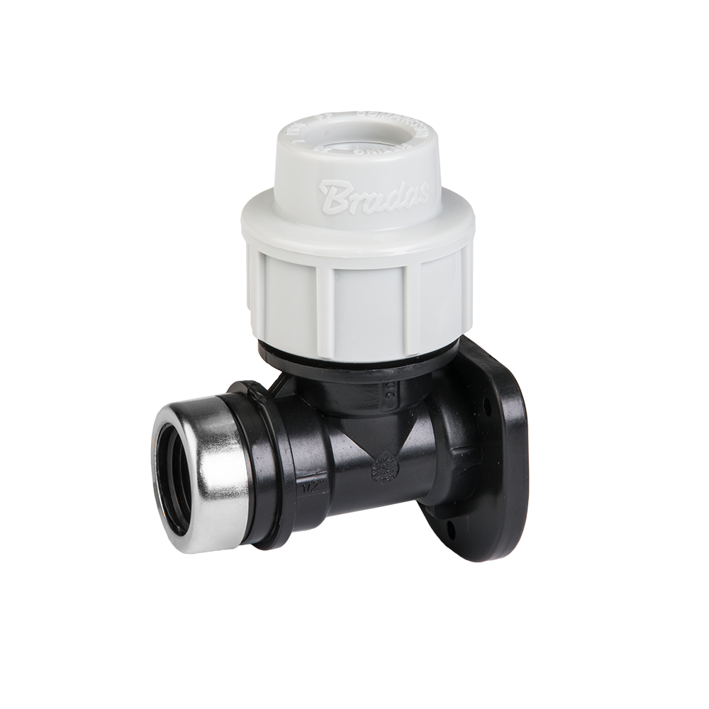 PE-Wandplatte 25 mm x 3/4 Zoll Innengewinde – Bradas PN16 Verschraubung für Bewässerung und Wasserleitungen