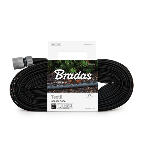 Bradas Textil-Tropfschlauch 15 Meter – wassersparender Gartenschlauch für die Pflanzenbewässerung oberirdisch oder unterirdisch