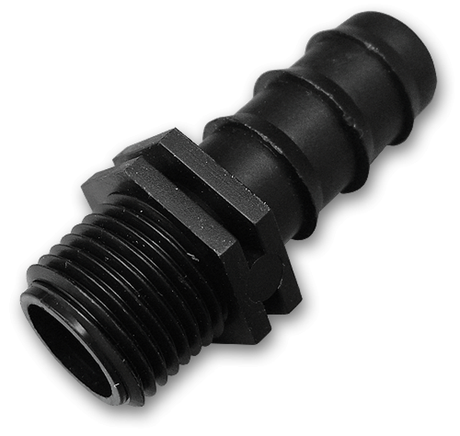 Bradas Schlauchtülle 16 mm mit 1/2" Außengewinde zur Verbindung von Tropfschlauch mit Innengewinde