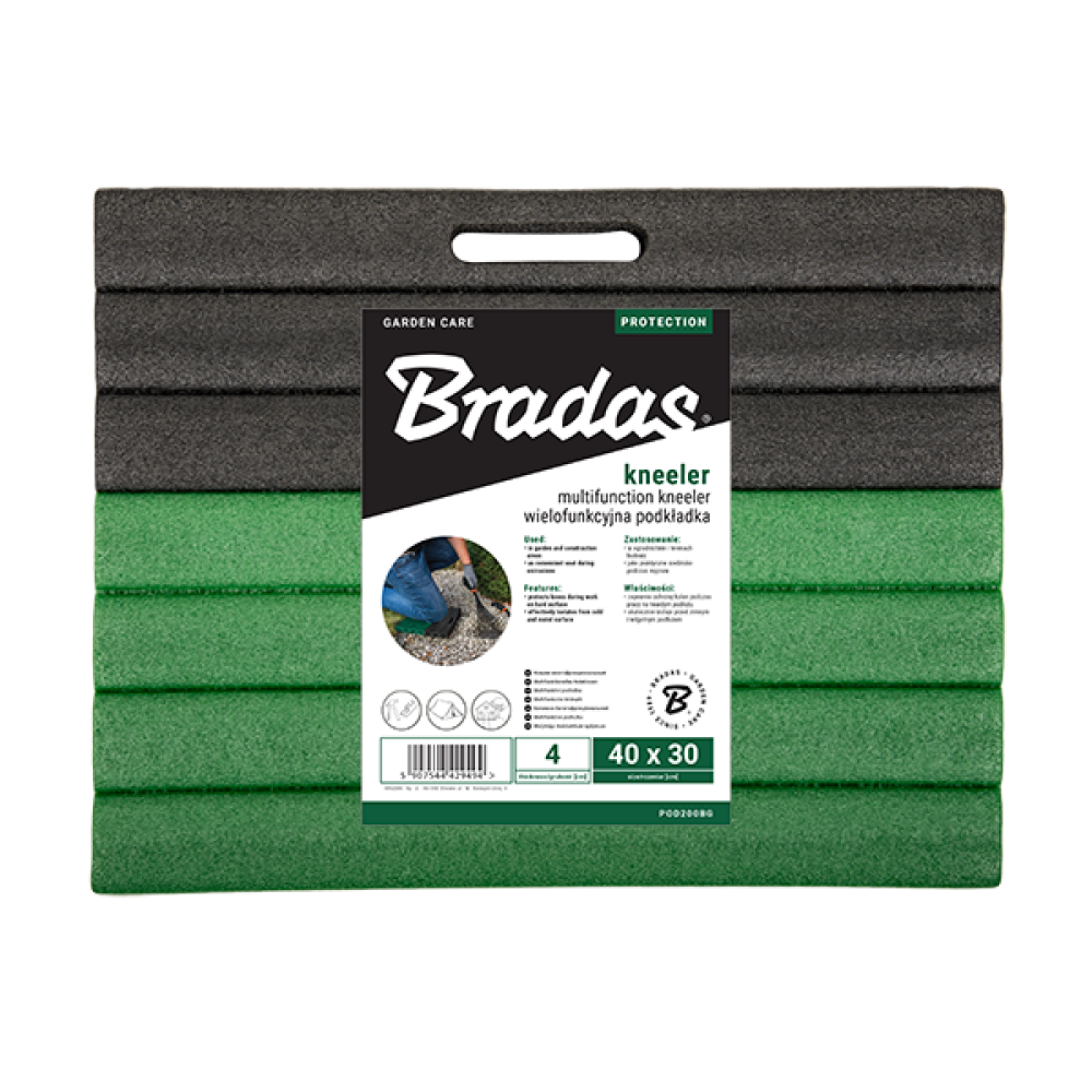 Bradas Knieschutzmatte schwarz/grün 40x30 cm