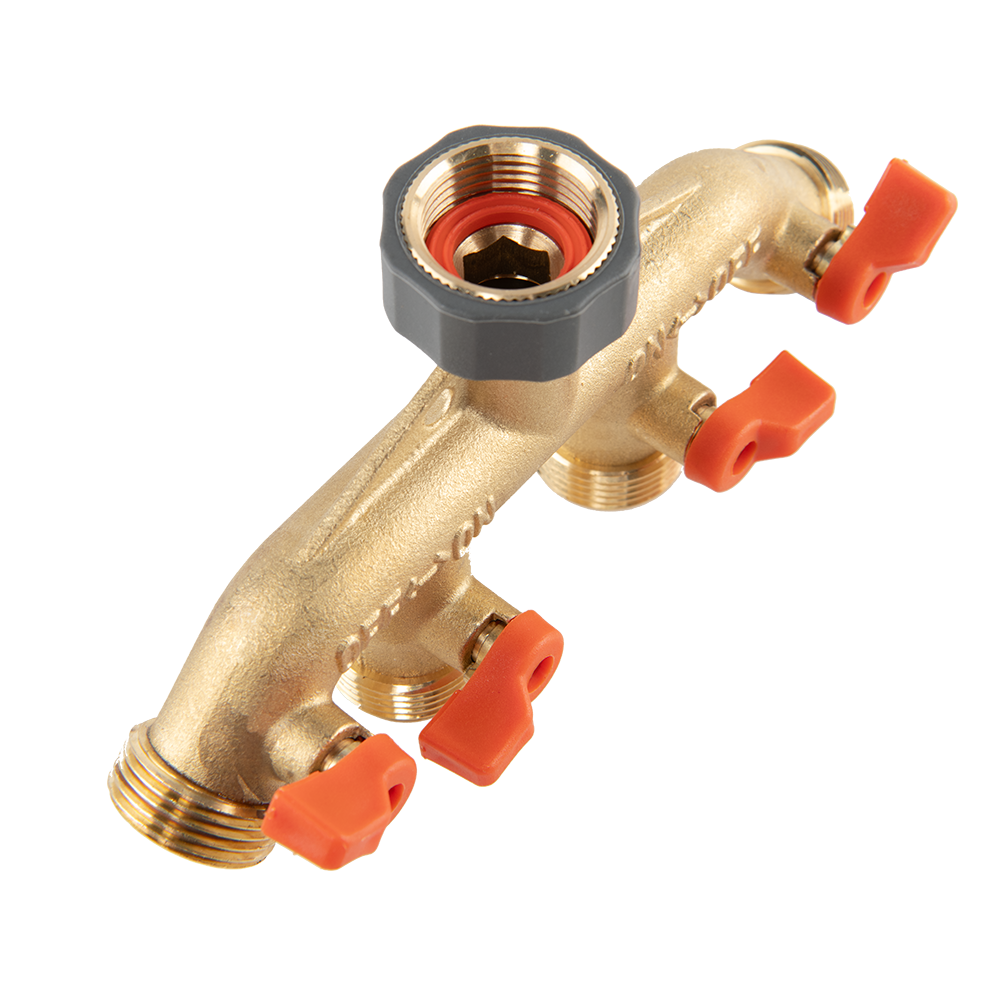 Wasserverteiler mit 3/4"-Anschlüssen und TPE-Griff
