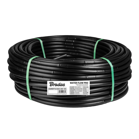 Bradas WATER FLOW PRO Tropfschlauch auf Rolle, 100 Meter, 16 mm Durchmesser