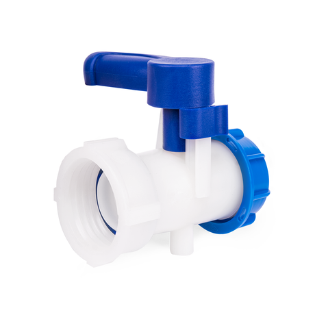 IBC adapter met vlinderklep en S60x6 schroefdraad