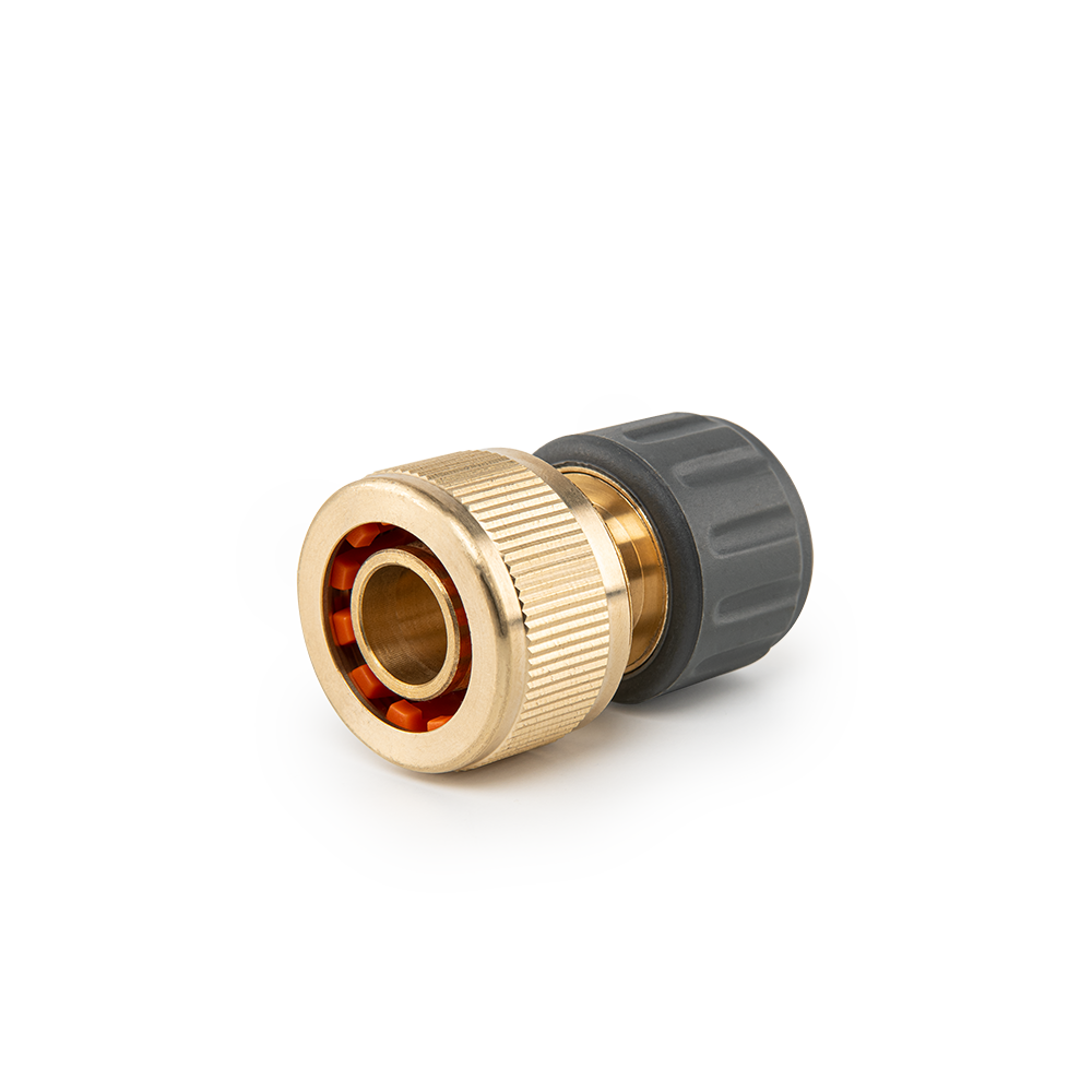 Messing snelkoppeling 3/4" met stopfunctie