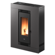 Cadel Luce Plus 8,5 kW schwarzer Pelletofen mit Slim-Gehäuse und flexiblen Luftkanaloptionen, geeignet für Räume bis 92 m².