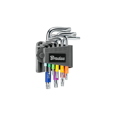 Bradas korte Torx sleutelset T10-T50 9-delig S2