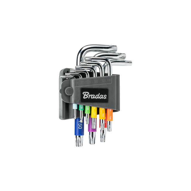 Bradas korte Torx sleutelset T10-T50 9-delig S2
