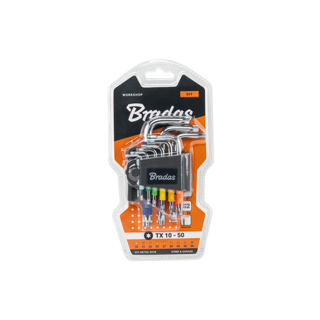 9-delige Bradas Torx sleutelset van S2-staal