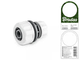 Detailansicht des Bradas WHITE LINE Schlauchverbinders, geeignet für 1/2" und 3/4" Schläuche.