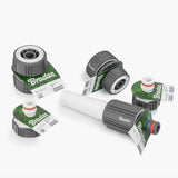 Detailansicht der Bradas WHITE LINE Schnellkupplung für 13 mm (1/2") Gartenschlauch mit sicherer Befestigung.