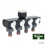 Bradas WHITE LINE 4-Wege-Wasserverteiler mit unabhängigen Hähnen für eine effiziente Wasserverteilung.