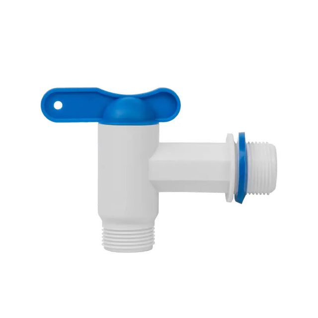 Bradas PP-Kugelhahn mit 19 mm (3/4") Außengewinde Eingang, 19 mm (3/4") Außengewinde Ausgang - weiß Bradas