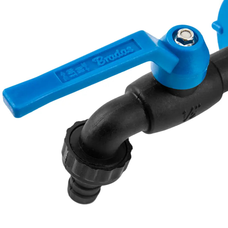 Bradas Set IBC S60x6 Hahn schwarz Nylon 19 mm (3/4") Außengewinde für 5/8" PE-Schlauch + Nippel Bradas