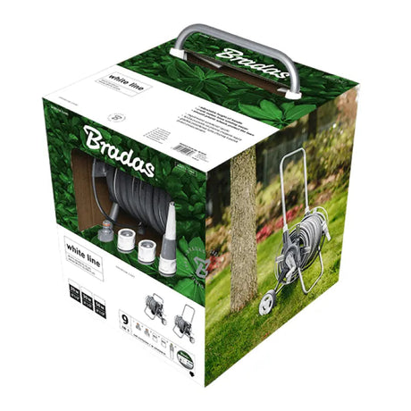 Bradas Schlauchwagen-Set WHITE SILVER PLUS 50m + Zubehör Installatie-shop