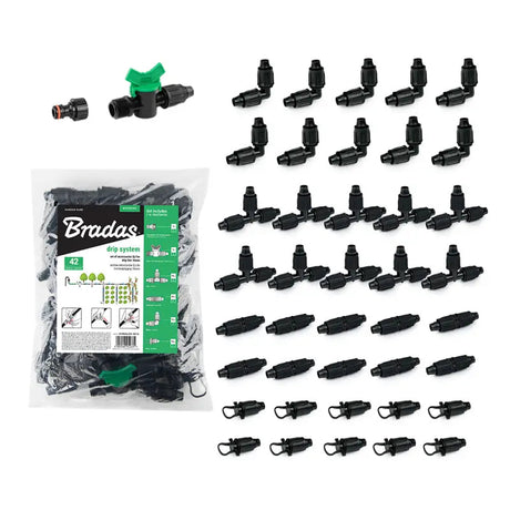 Bradas QJ koppelingen- en accessoireset voor druppelleiding 16mm