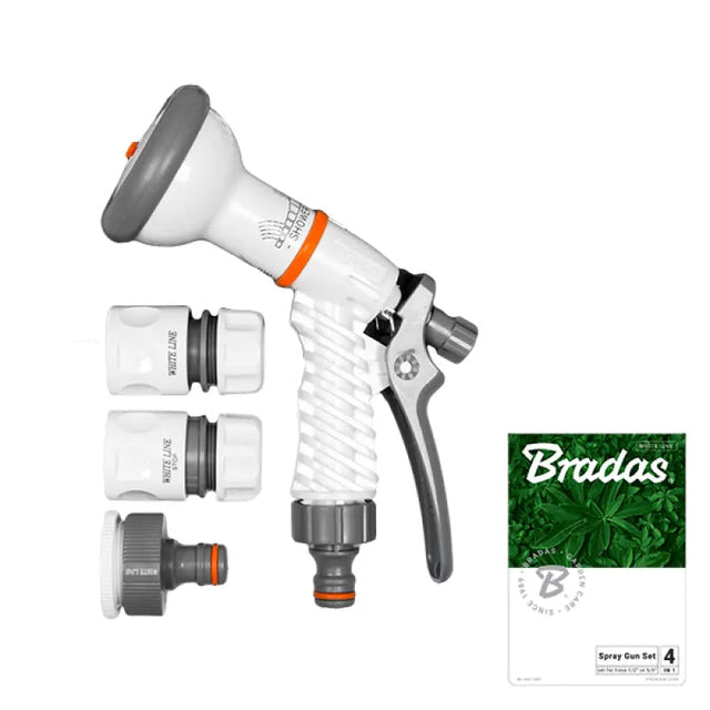 Bradas WHITE LINE Spritzpistolen-Set – 4 Sprühmuster, abnehmbarer Kopf, hochwertiges ABS Bradas