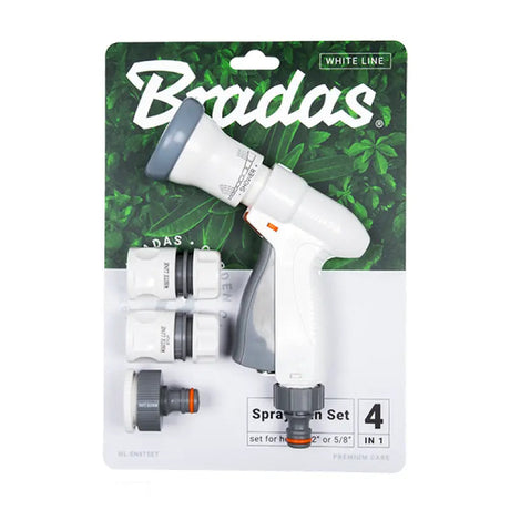 Bradas WHITE LINE Spritzpistolen-Set – 4 Sprühmuster, abnehmbarer Kopf, inklusive Kupplungen Bradas