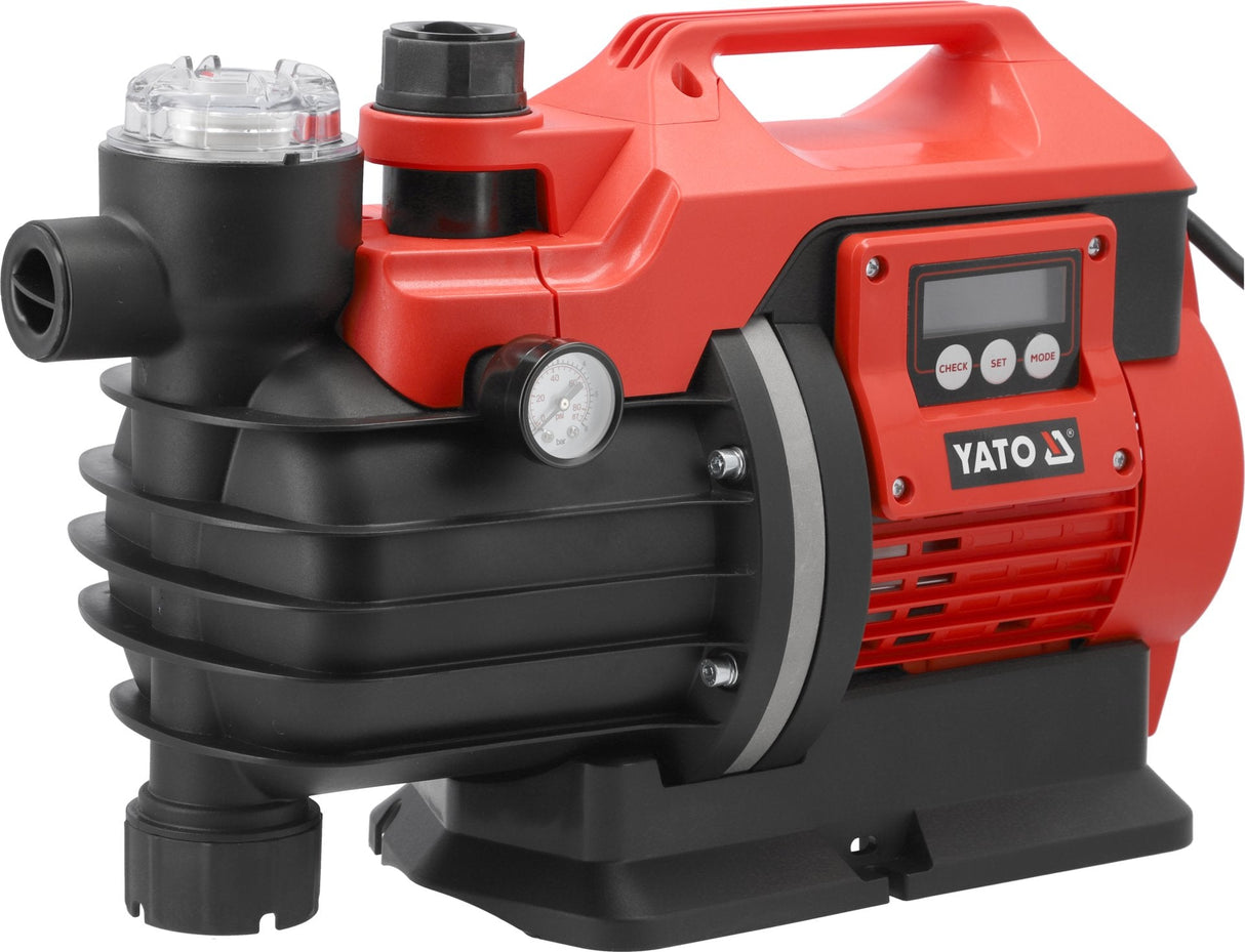 Yato elektrische Hauswasserwerkpumpe 1300W mit Tragegriff und LCD-Display